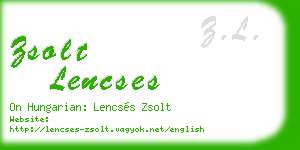 zsolt lencses business card