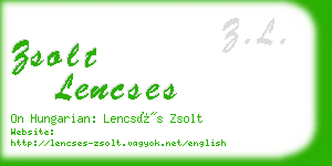 zsolt lencses business card